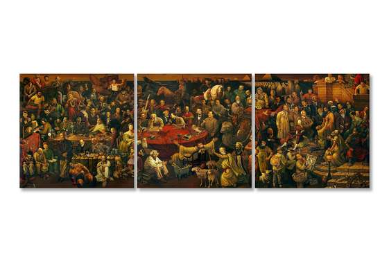 Tablou Pe Panza Multicanvas, Oameni, 150 x 50