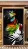 Poster - Black and white image of a girl with rainbow colors, 45 x 90 см, Framed poster on glass, Nude