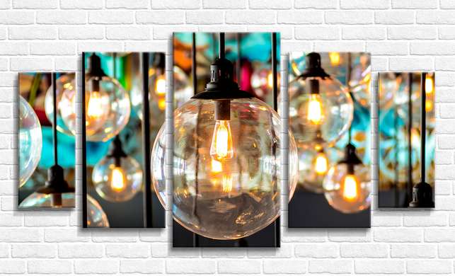 Modular picture, Light bulbs, 108 х 60