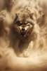 Poster - Angry Wolf, 45 x 90 см, Framed poster on glass, Animals