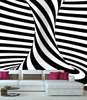 3D Wallpaper - Striped black and white pillar