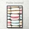 Poster - Macarons, 60 x 90 см, Framed poster on glass