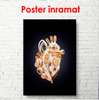 Poster - Inimă abstractă pe fundalul negru, 60 x 90 см, Poster înrămat, Glamour
