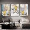 Poster - Gray flowers with golden elements, 30 x 45 см, Canvas on frame, Sets