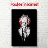 Постер - Абстрактный портрет Ньютона, 60 x 90 см, Постер в раме, Личности