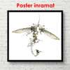 Poster - Insectă abstractă pe un fundal alb, 100 x 100 см, Poster inramat pe sticla, Minimalism