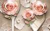 Screen - Beige roses on a silver background, 7