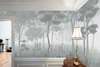 Wall Mural - Panoramic forest in cold shades