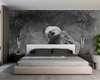 Wall mural - The mysterious girl in black and white shades