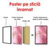 Poster - Frunze de palmier pe fundal roz aprins, 60 x 90 см, Poster inramat pe sticla, Botanică