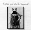 Poster - Black and white photo of a girl, 60 x 90 см, Framed poster on glass