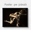 Poster - Silhouette of a girl on a black background, 90 x 60 см, Framed poster on glass, Nude