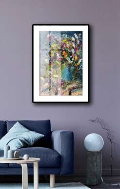 Poster - Bouquet of spring flowers, 60 x 90 см, Framed poster on glass, Still Life
