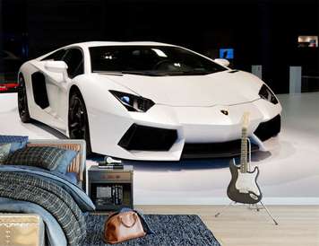 Wall Mural - White Lamborghini