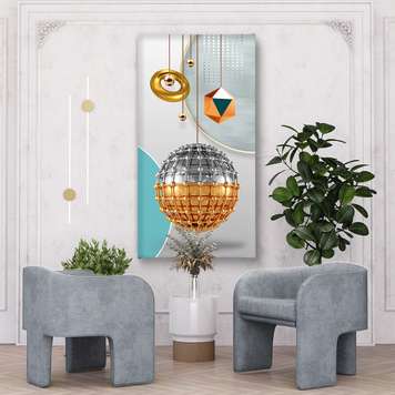 Poster - Geometric elements, 30 x 60 см, Framed poster, Abstract