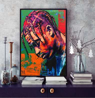 Poster - Singer Travis Scott, 60 x 90 см, Framed poster