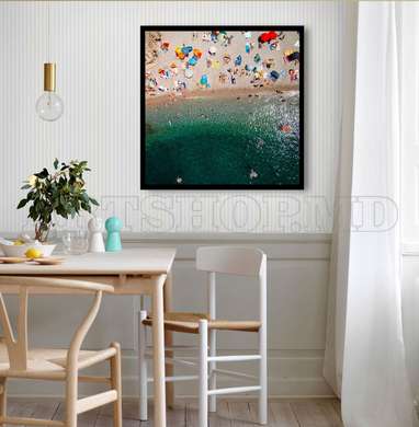 Poster - Top view of the beach, 40 x 40 см, Canvas on frame, Marine Theme