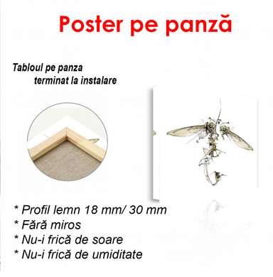 Poster - Insectă abstractă pe un fundal alb, 100 x 100 см, Poster înrămat