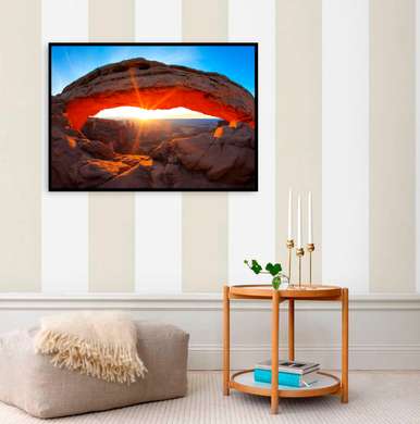 Poster - Hilly landscape against the blue sky, 90 x 60 см, Framed poster, Nature