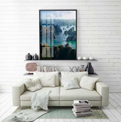 Poster - Marea și stâncile, 30 x 45 см, Panza pe cadru, Natură