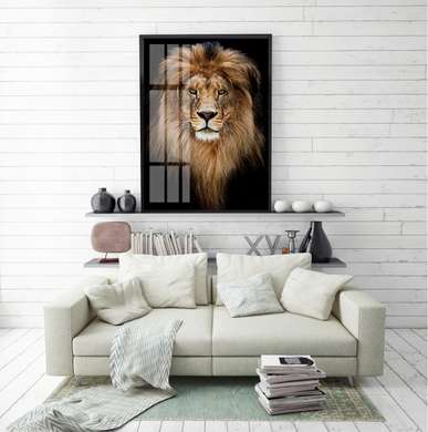Постер, Грациозный лев, 30 x 45 см, Холст на подрамнике
