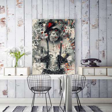 Poster, Glamor Monkey, 60 x 90 см, Framed poster on glass, Animals