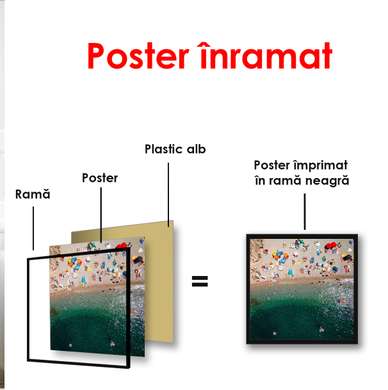 Poster - Vedere spre plajă de sus, 40 x 40 см, Panza pe cadru