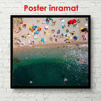 Poster - Top view of the beach, 40 x 40 см, Canvas on frame, Marine Theme