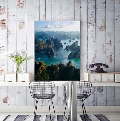 Poster - Sea and rocks, 30 x 45 см, Canvas on frame