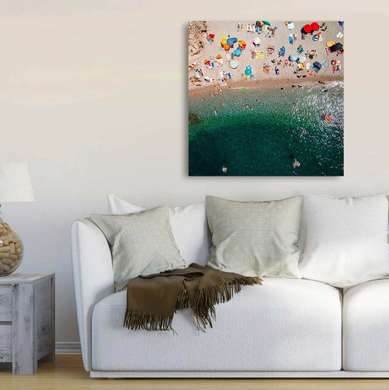 Poster - Top view of the beach, 40 x 40 см, Canvas on frame, Marine Theme