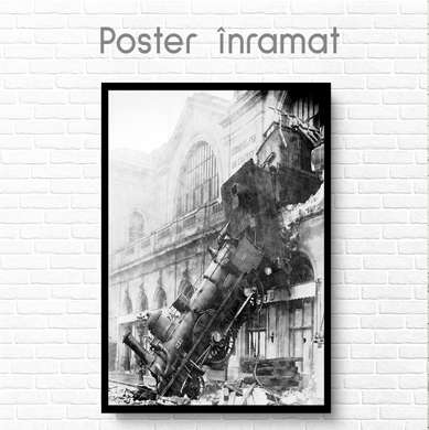 Poster - Accident de tren, 60 x 90 см, Poster inramat pe sticla