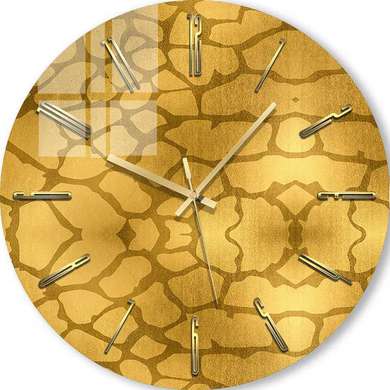 Glass clock - Golden Drops, 40cm