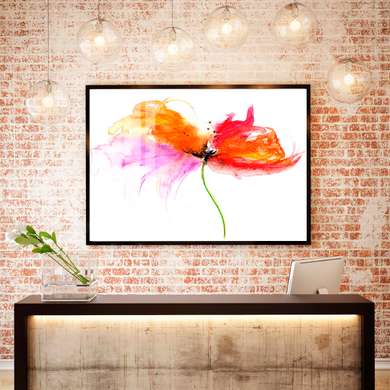 Poster - Bright abstract flower, 90 x 60 см, Framed poster, Minimalism