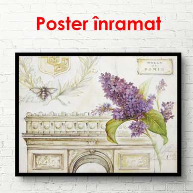 Poster - Lilac lilac on the background of the arch, 90 x 60 см, Framed poster, Provence