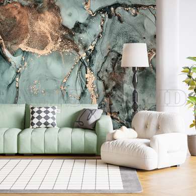 Wall mural - Shades of green - gray