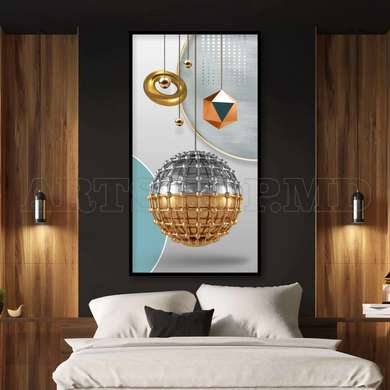 Poster - Geometric elements, 30 x 60 см, Framed poster, Abstract