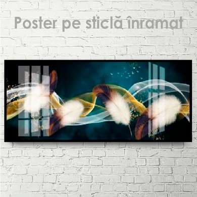 Poster - Penele plutitoare, 150 x 50 см, Poster inramat pe sticla