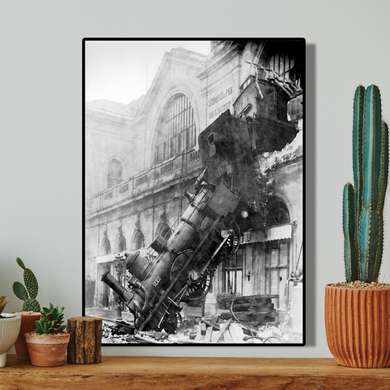 Poster - Train accident, 30 x 45 см, Canvas on frame