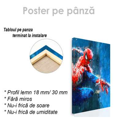 Poster - Spiderman, 60 x 90 см, Framed poster on glass
