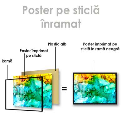 Poster - Transfusion of flowers, 90 x 60 см, Framed poster on glass, Abstract
