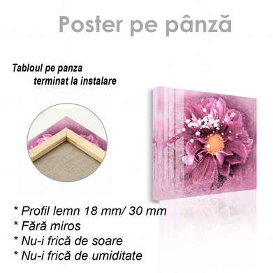 Poster - Purple magic, 100 x 100 см, Framed poster on glass, Flowers