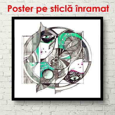 Poster - Taină, 100 x 100 см, Poster inramat pe sticla, Minimalism
