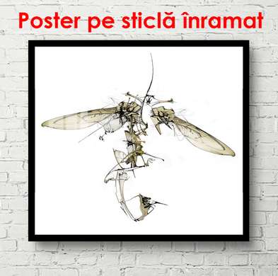 Poster - Insectă abstractă pe un fundal alb, 100 x 100 см, Poster înrămat