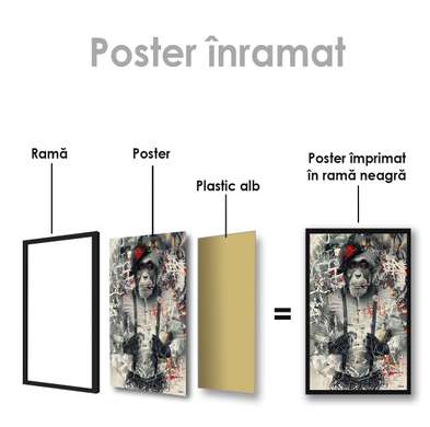 Постер, Гламурная обезьяна, 60 x 90 см, Постер на Стекле в раме, Животные