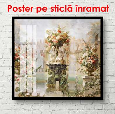Poster - Cascada frumoasă, 100 x 100 см, Poster înrămat, Vintage
