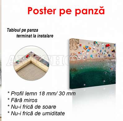 Poster - Top view of the beach, 40 x 40 см, Canvas on frame, Marine Theme