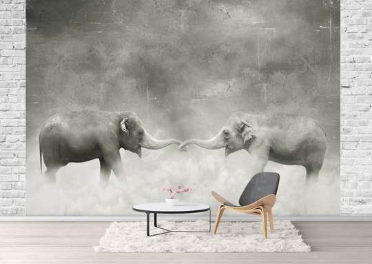 Фотообои - Слоны в облаках