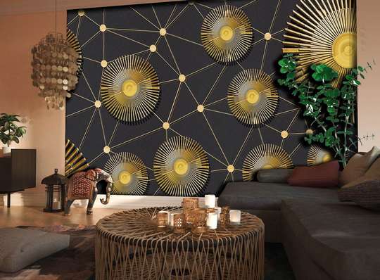 Wall Mural - Solar patterns on a black background