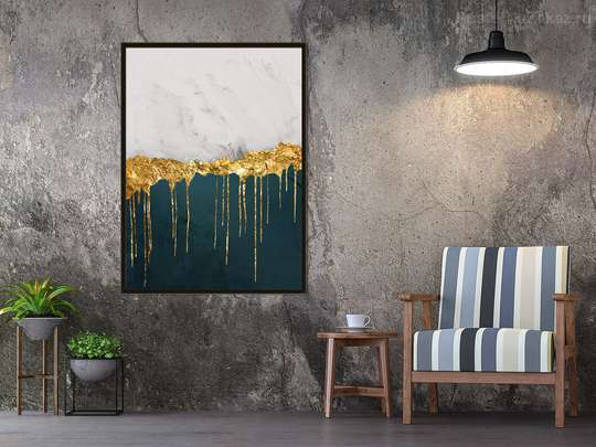 Картина в Раме - Потеки золота, 50 x 75 см