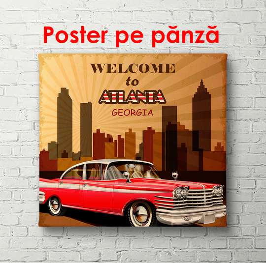 Poster - Welcome to Atlanta, 100 x 100 см, Framed poster